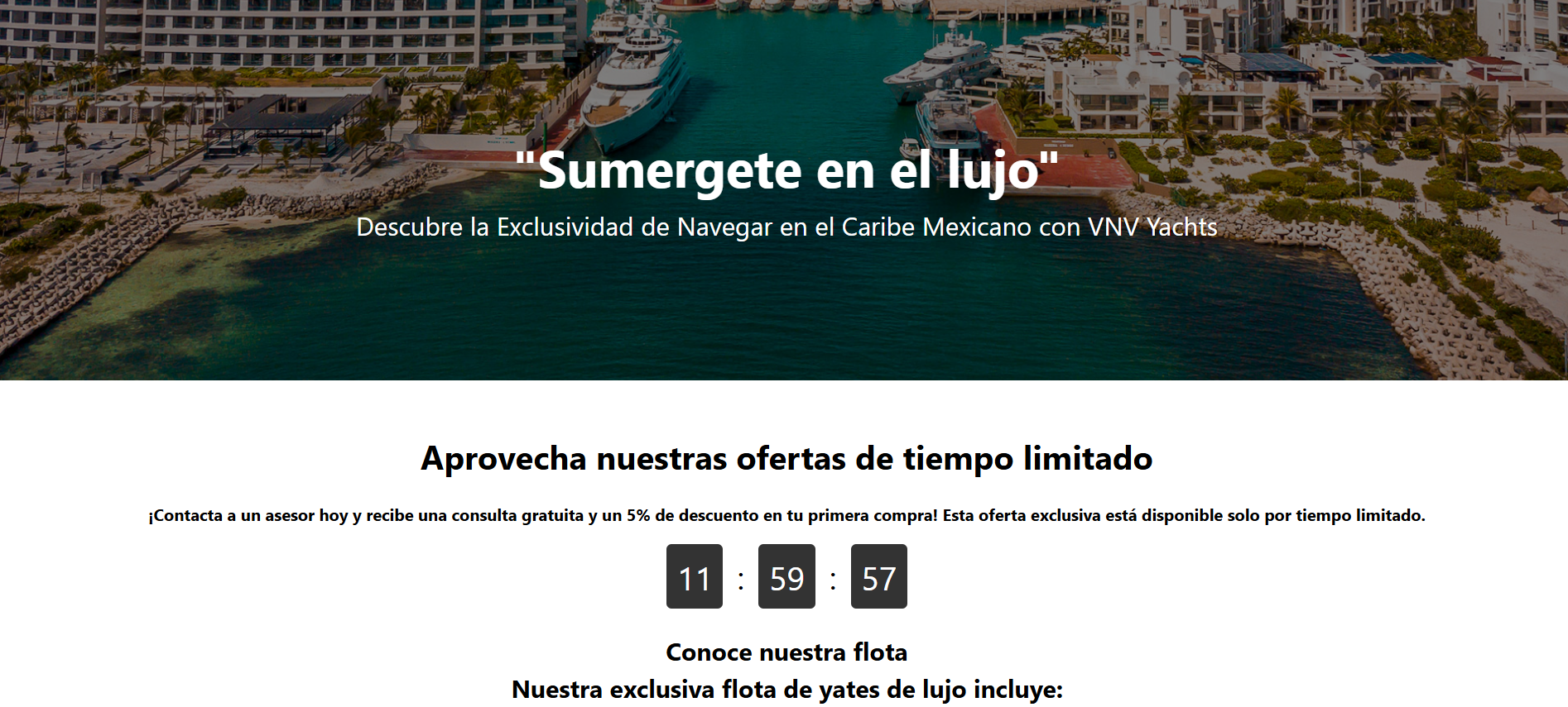 Ladingpage VNV Yachts